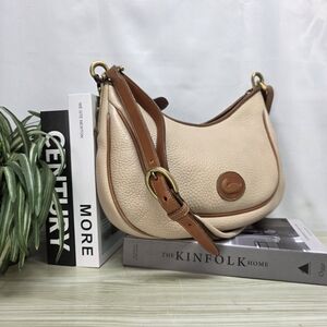 Dooney & Bourke Cream and Brown Leather Shoulder Bag